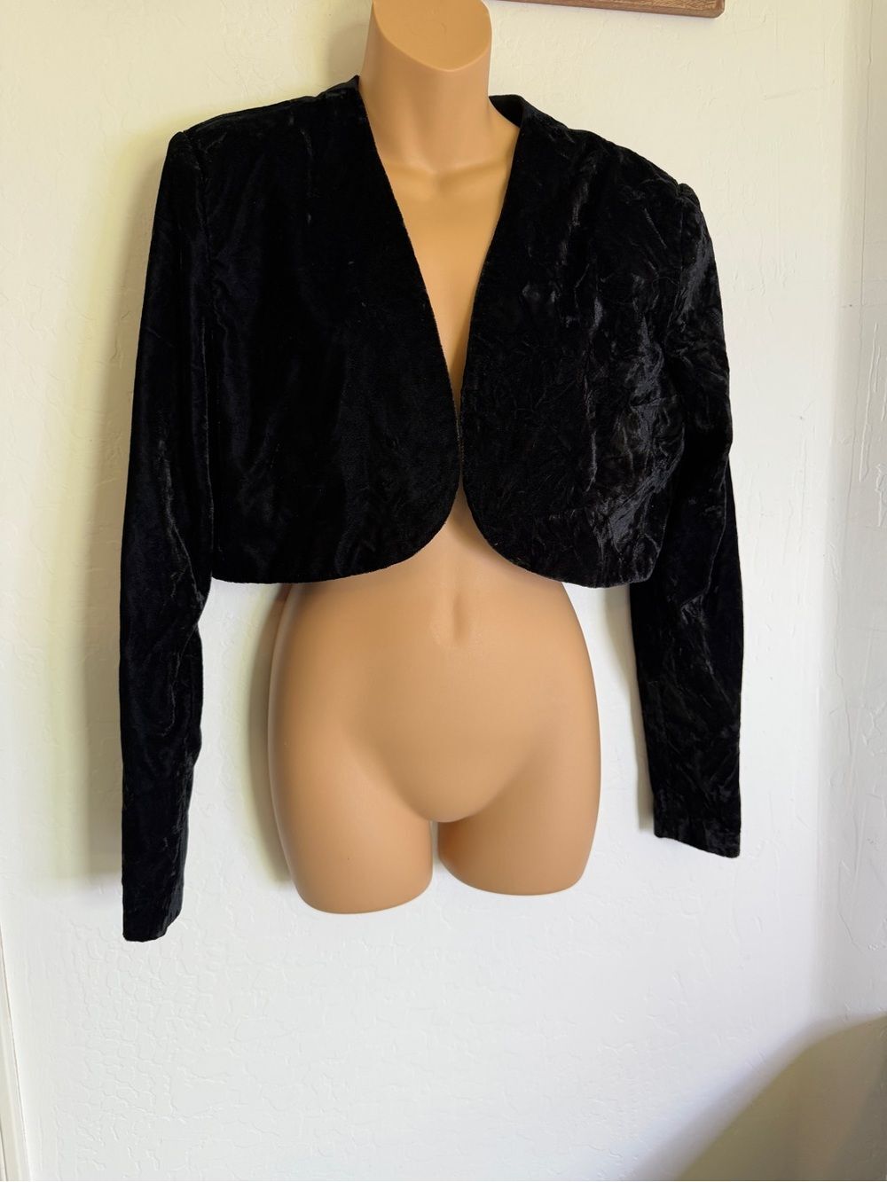 Vintage Scott McClintock Black Velvet Cropped Women's Jacket